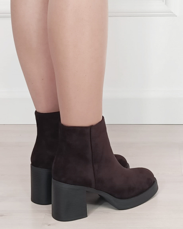 Botine maro elegante cu toc gros 6322-1 117 [4]