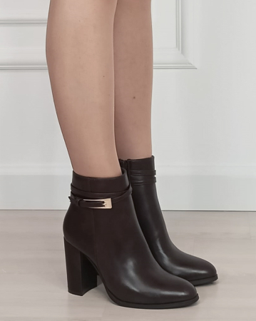 Botine maro elegante cu toc gros 6337 114 [5]