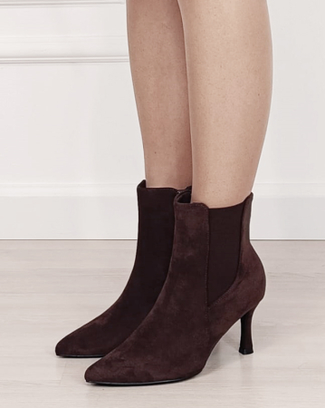 Botine maro elegante cu toc subtire BYDJ1620 116 [1]