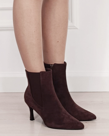 Botine maro elegante cu toc subtire BYDJ1620 116 [5]