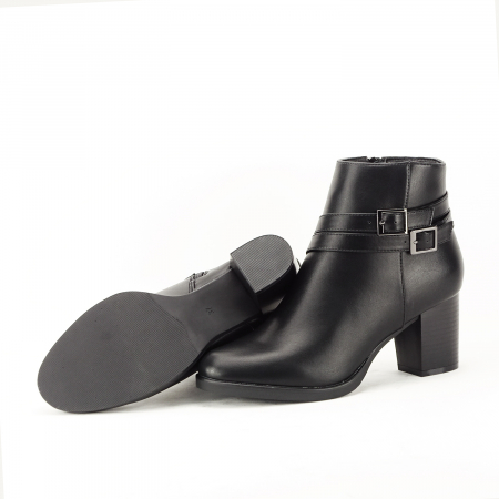 Botine negre office/casual cu toc comod Sevilla [8]