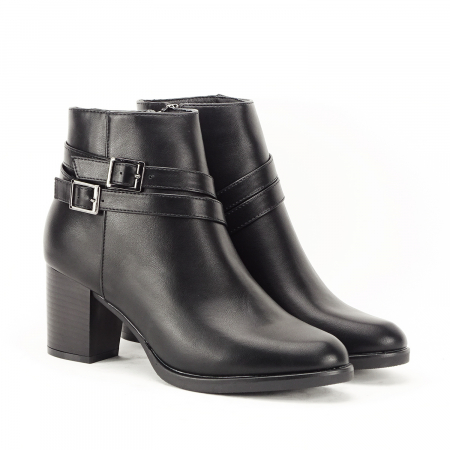 Botine negre office/casual cu toc comod Sevilla [6]