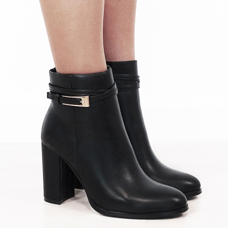 Botine negre elegante cu toc gros 6337 114 [5]