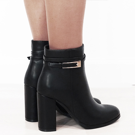 Botine negre elegante cu toc gros 6337 114 [4]