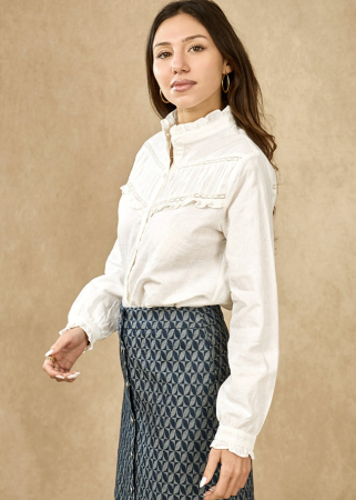 Camasa alba din bumbac cu broderie 4880T M9 [2]