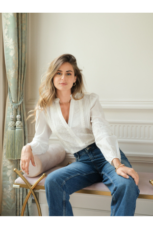 Camasa alba din bumbac cu broderie 4933T M9 [1]