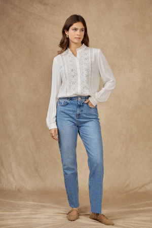 Camasa dama alba cu broderie ZS8007 [3]