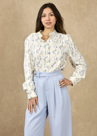 Camasa ivory din bumbac cu imprimeu ASD97216 M9 [4]