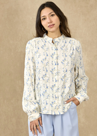 Camasa ivory din bumbac cu imprimeu ASD97216 M9 [6]