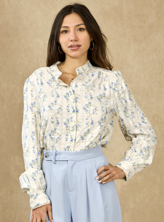 Camasi - Camasa ivory din bumbac cu imprimeu ASD97216 M9