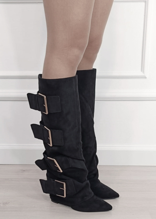 Cizme negre elegante cu toc comod 7677A-1 19 [2]