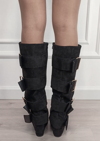 Cizme negre elegante cu toc comod 7677A-1 19 [4]