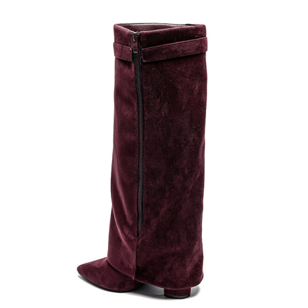 Cizme bordo elegante cu toc comod 9501A 113 [4]