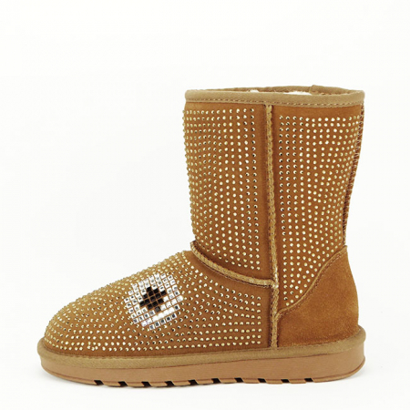 Incaltaminte toamna-iarna piele - Cizme camel din piele naturala W8008 113