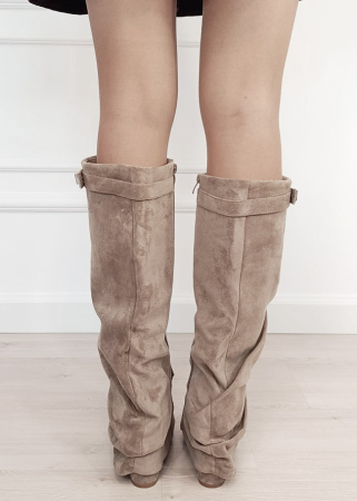 Cizme lungi kaki cu toc 7665A-1 115 [3]