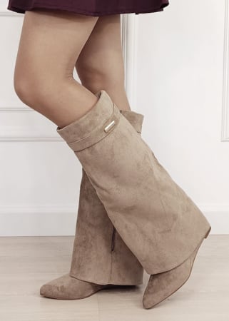 Femei - Cizme lungi kaki cu toc 9623A-1 19
