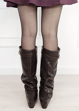 Cizme lungi maro cu toc 7665A 117 [3]