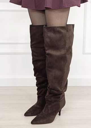 Cizme lungi maro cu toc stiletto 2570 110 [1]