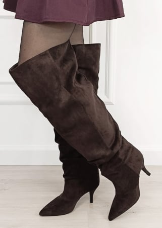 Femei - Cizme lungi maro cu toc stiletto 2570 110
