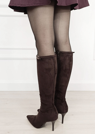 Cizme lungi maro cu toc stiletto 7112 111 [4]