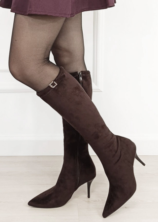 Cizme lungi maro cu toc stiletto 7112 111 [1]