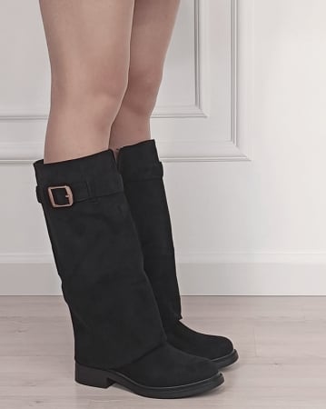 Cizme lungi negre din velur ecologic 6503 118 [5]