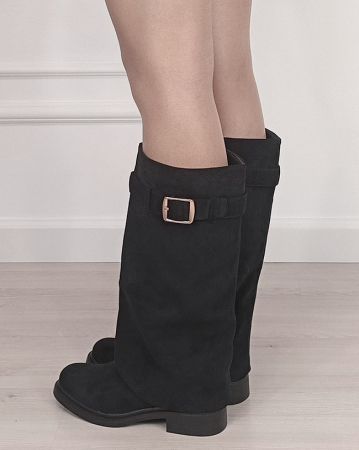 Cizme lungi negre din velur ecologic 6503 118 [2]