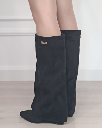 Cizme lungi negre cu toc 9623A-1 19 [3]