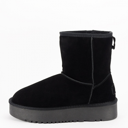 Cizme si botine - Cizme negre din piele naturala NN610 114