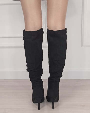 Cizme negre elegante cu toc BYDJ7105 116 [3]
