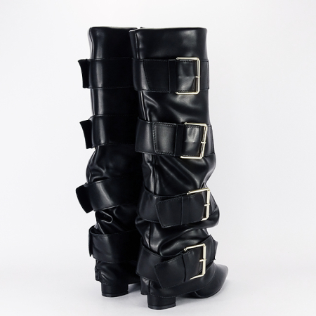 Cizme negre elegante cu toc comod 7677A 110 [4]