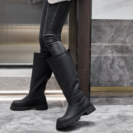 Cizme si botine - Cizme negre lungi