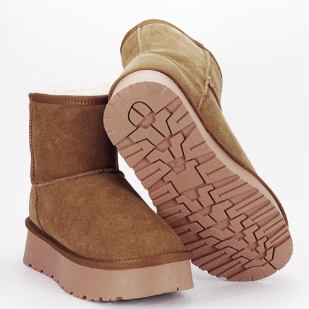 Cizme scurte camel din piele naturala W5825 110 [6]