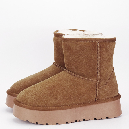Femei - Cizme scurte camel din piele naturala W5825 110