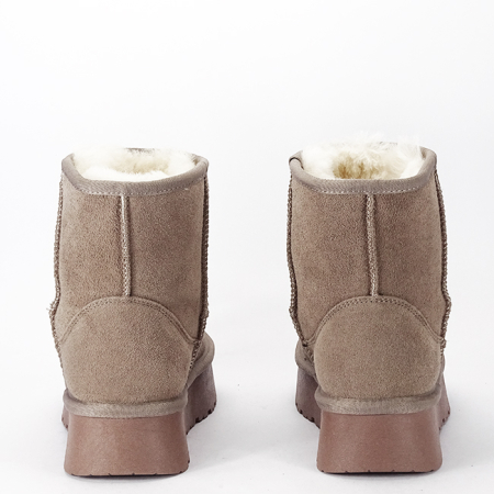 Cizme scurte kaki deschis din piele naturala W5825 110 [3]