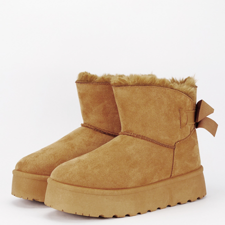 Cizme scurte camel cu fundita in spate DAY9057 113 [1]