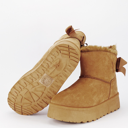 Cizme scurte camel cu fundita in spate DAY9057 113 [6]