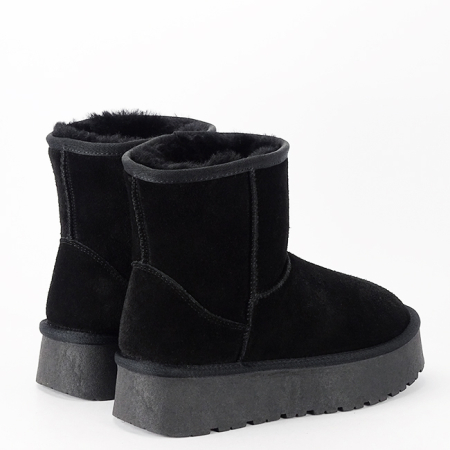 Cizme scurte negre din piele naturala W5825 110 [4]