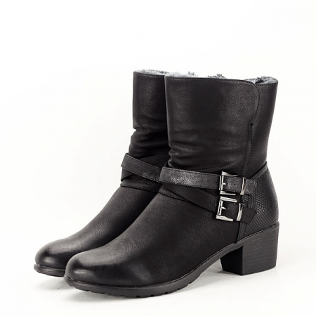 Cizme si botine - Cizme scurte negre Melania
