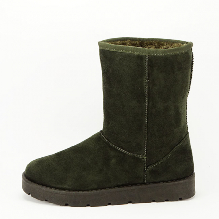 Cizme si botine - Cizme verde inchis imblanite F03 111