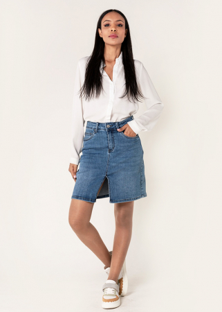 Fuste - Fusta scurta albastra de denim P213 M10
