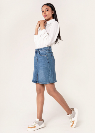 Fusta scurta albastra de denim P213 M10 [2]