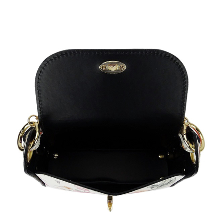 Geanta alba cu imprimeu floral din piele naturala 1602 122 [7]