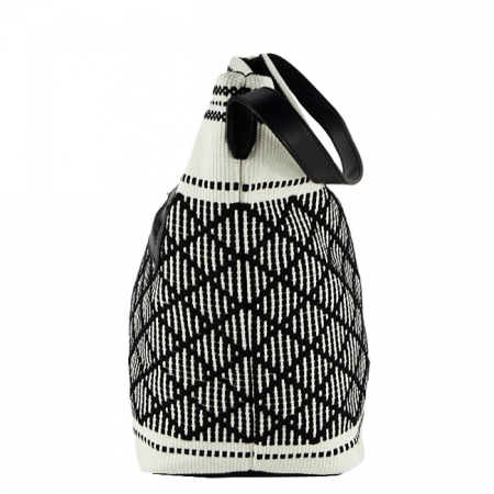 Geanta alba cu model traditional negru 6957-1 15 [3]