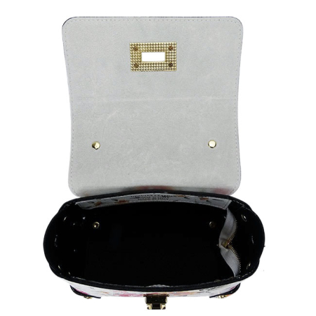 Geanta alba din piele naturala cu imprimeu floral 1616 131 [9]