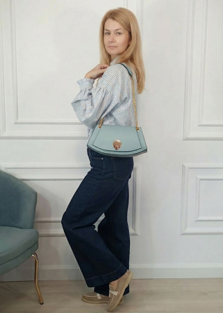 Geanta albastra eleganta din piele naturala 1488 122 [2]