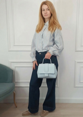 Geanta albastru deschis din piele naturala 1047 123 [3]