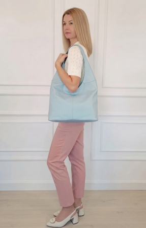 Geanta albastru deschis din piele naturala 8924 127 [1]