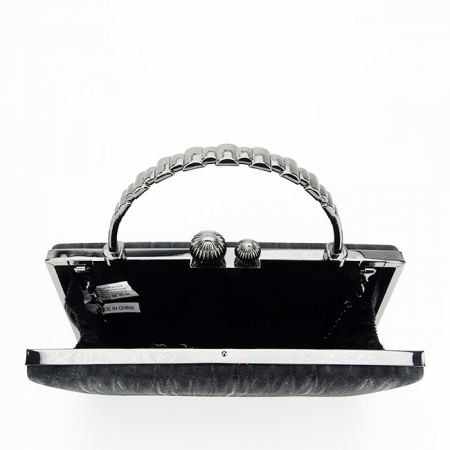 Geanta neagra clutch resigilata cu maner BME-622-RESIG [5]