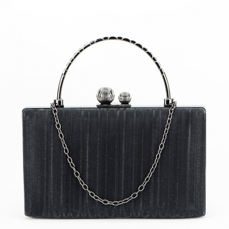 Geanta neagra clutch resigilata cu maner BME-622-RESIG [1]